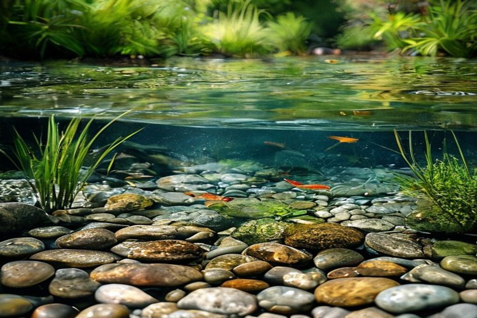 Iaz natural cu apă cristalină datorită sistemului de filtrare eficient